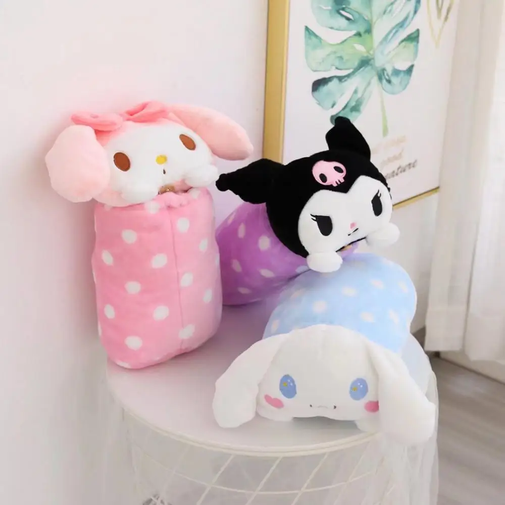 

Sanrio Blanket Melody Cinnamoroll Kt Kuromi 100*100Cm Nap Single Student Pudding Dog Mat Gifts for Girls Boys Homes Childrens