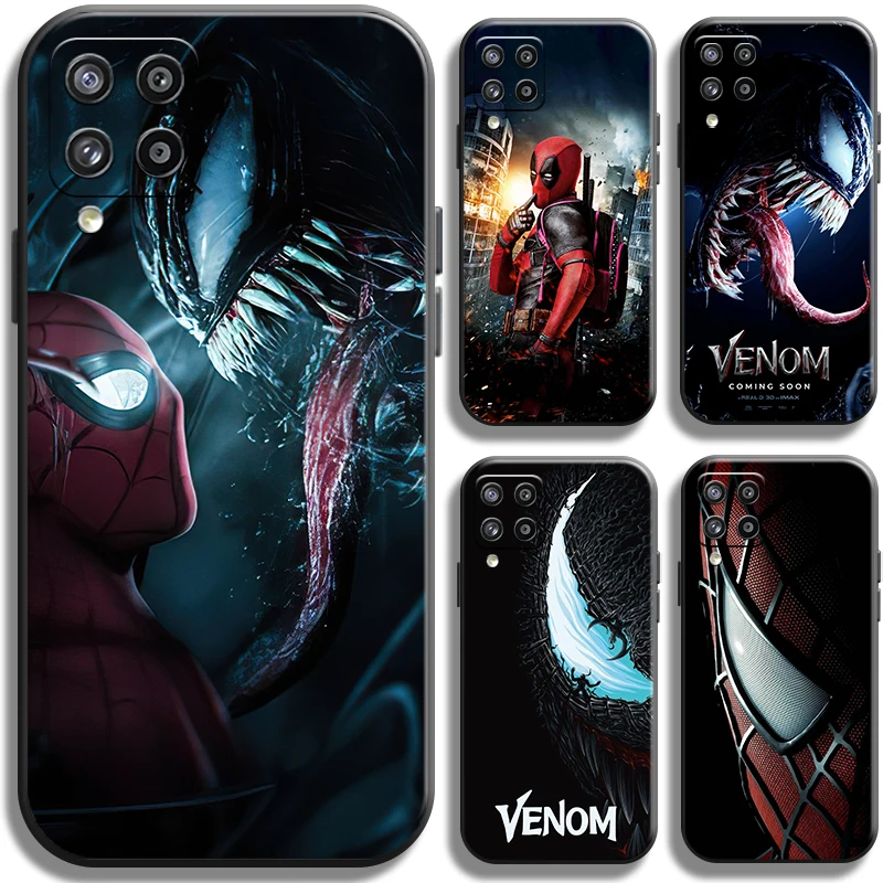 

Marvel Venom Spiderman Deadpool Phone Case For Samsung Galaxy A22 A22 5G TPU Soft Funda Full Protection Liquid Silicon Carcasa