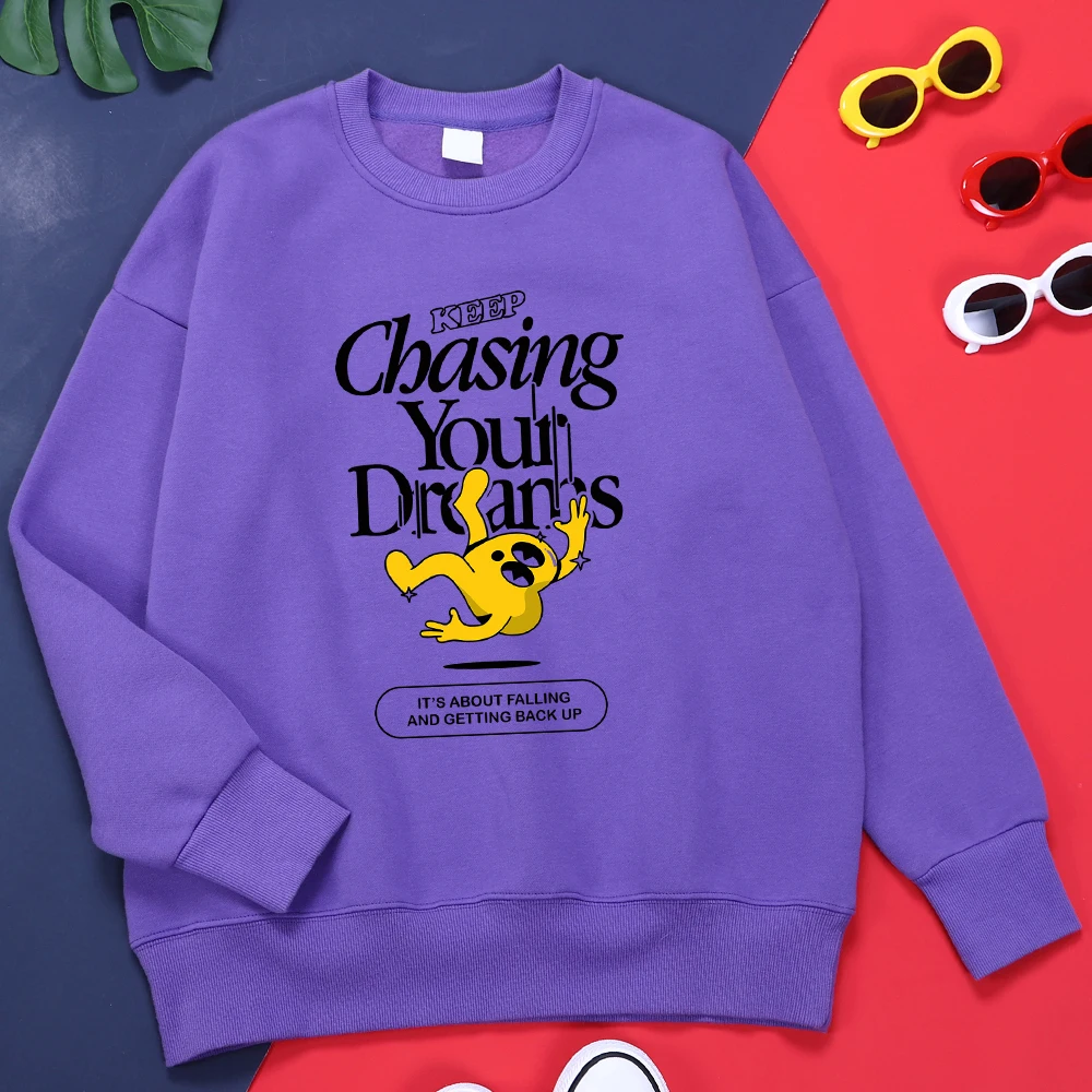 

Keep Chasing Your Dreams It'S About Falling And Getting Back Up Mens Tops Fashion Soft Clothes Daily Daily Hoodie Loose Hoodies