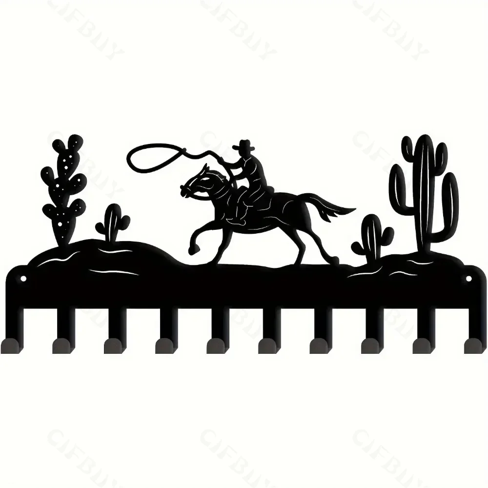 Металлический держатель для ключей Ковбойский кактус — съемные настенные