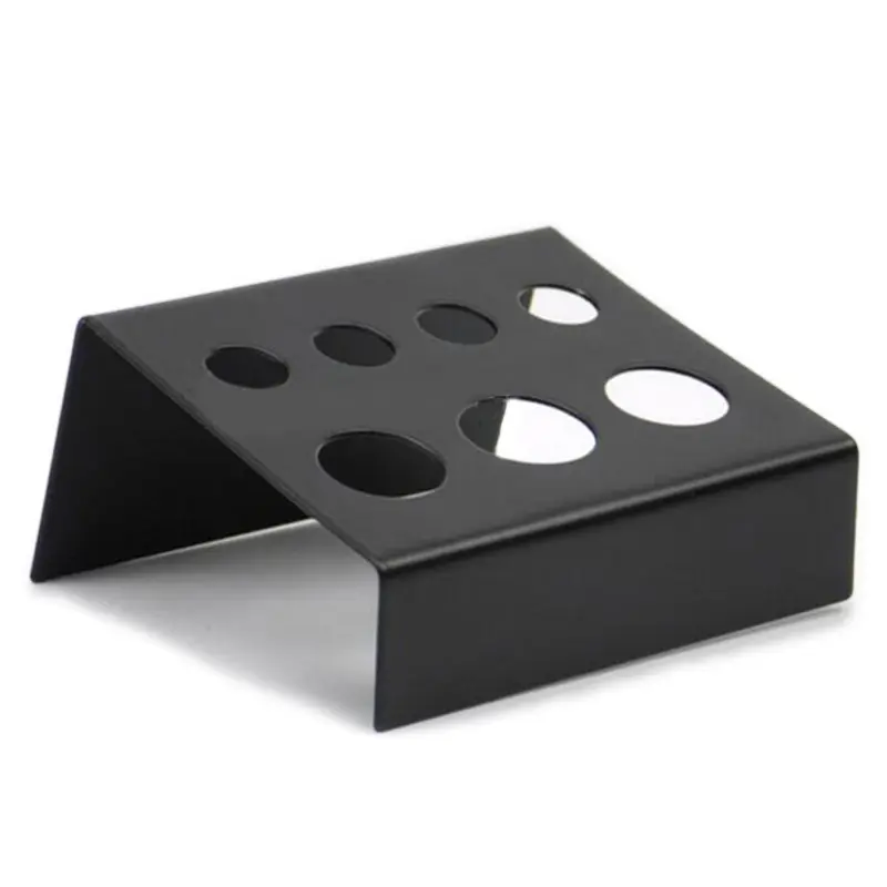 

7 Holes Tattoo ink Cup Professional Black Stainless Steel Bracket Pigment Cap Holder Stand Supply Wholesale