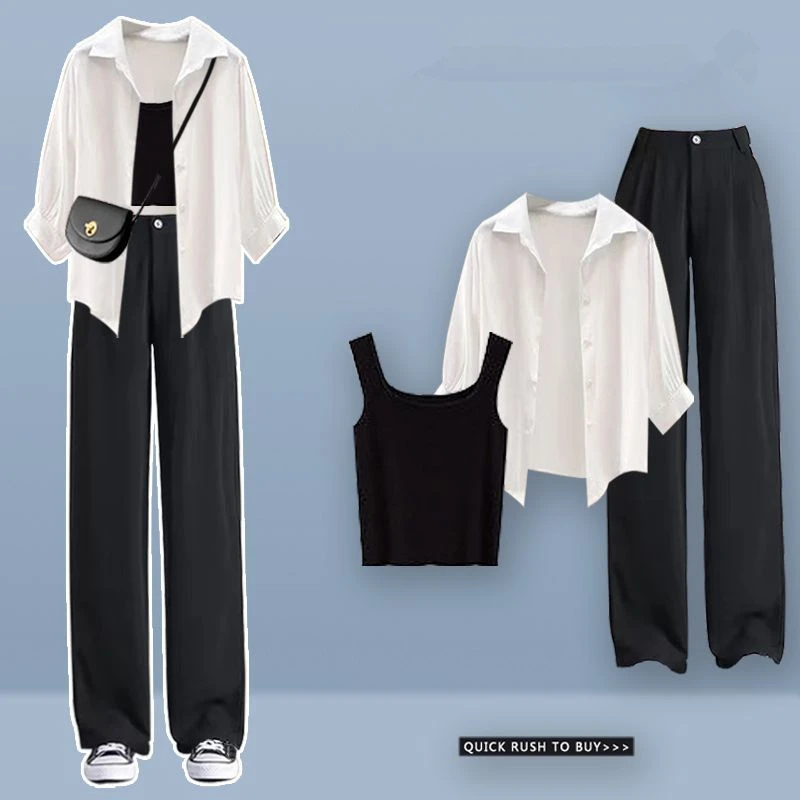 Женский Повседневный костюм в Корейском стиле белая Солнцезащитная рубашка