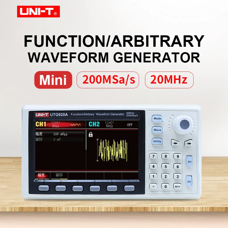 UNI-T UTG920A генератор произвольных сигналов с функцией 20 МГц 4 3 ''TFT 2-канальный 200