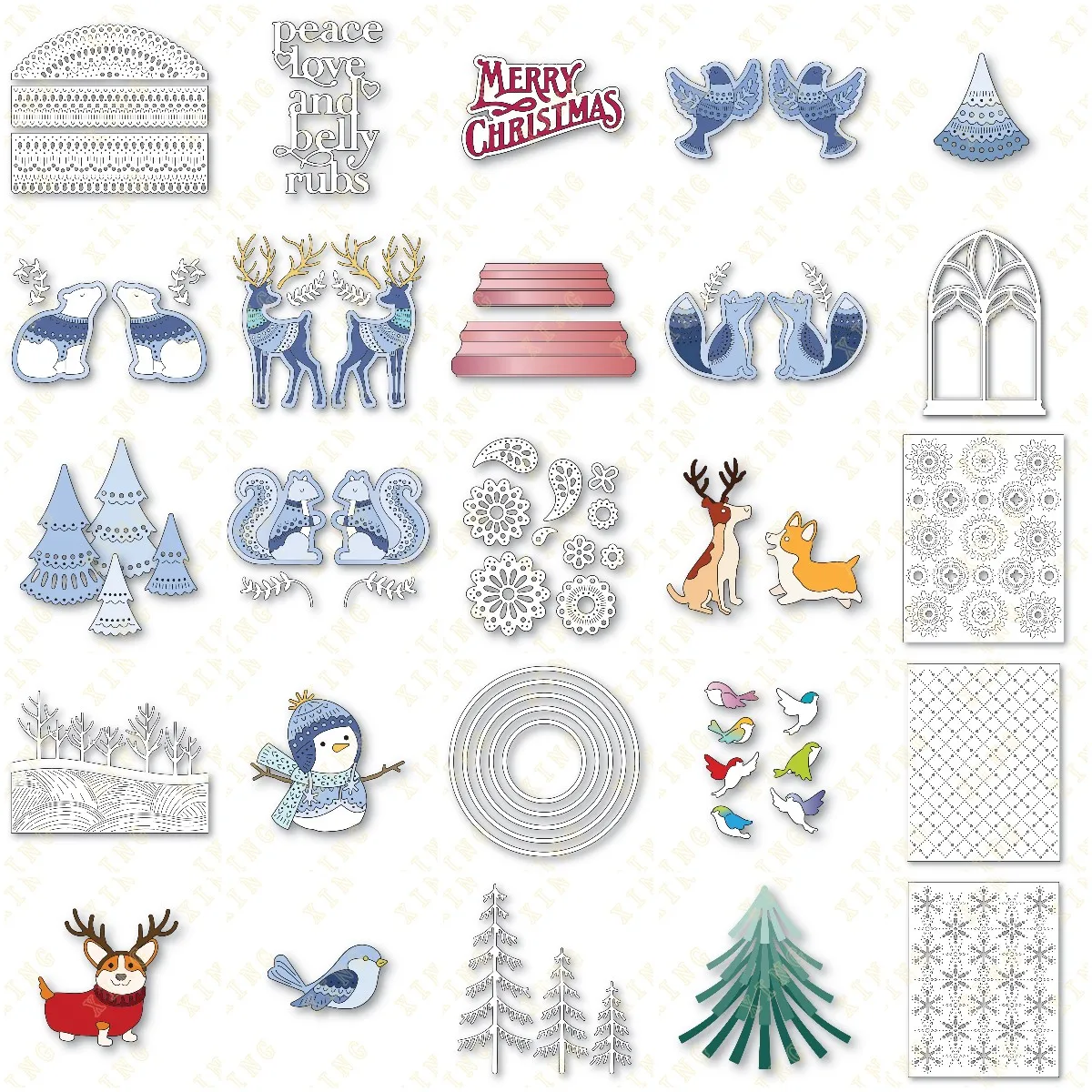 

2023 New Merry Christmas Snowflake Trees Cutting Dies Craft Embossing Make Paper Greeting Card Making Template DIY Handmade