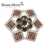 beautberry shining rhinestone flower broocohes for women lady party office brooches new year gifts