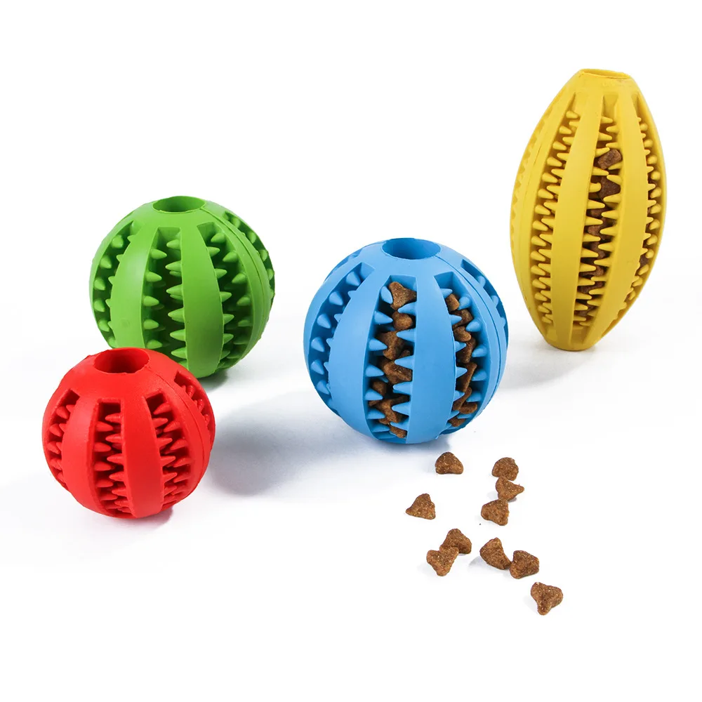 

Жевательный мяч для домашних животных, еда для собак, кормушка для собак, мяч для жевания и чистки зубов, игрушки для щенков, интерактивные и...