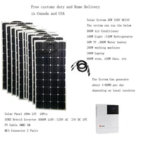 solar panel kit complete with battery mount 3kw solar panel 1000w 110v 220v mppt hybrid inverter car camping caravan boat light
