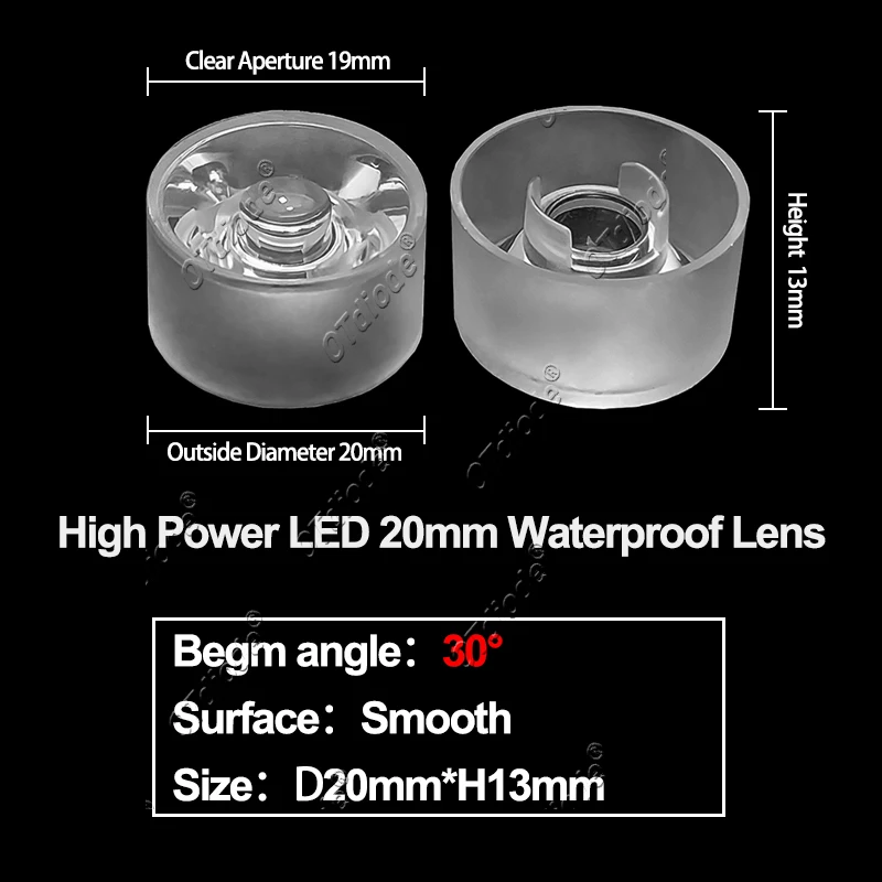 

10 шт. светодиодные линзы OTdiode 20 мм 1 Вт 3 Вт 5 Вт