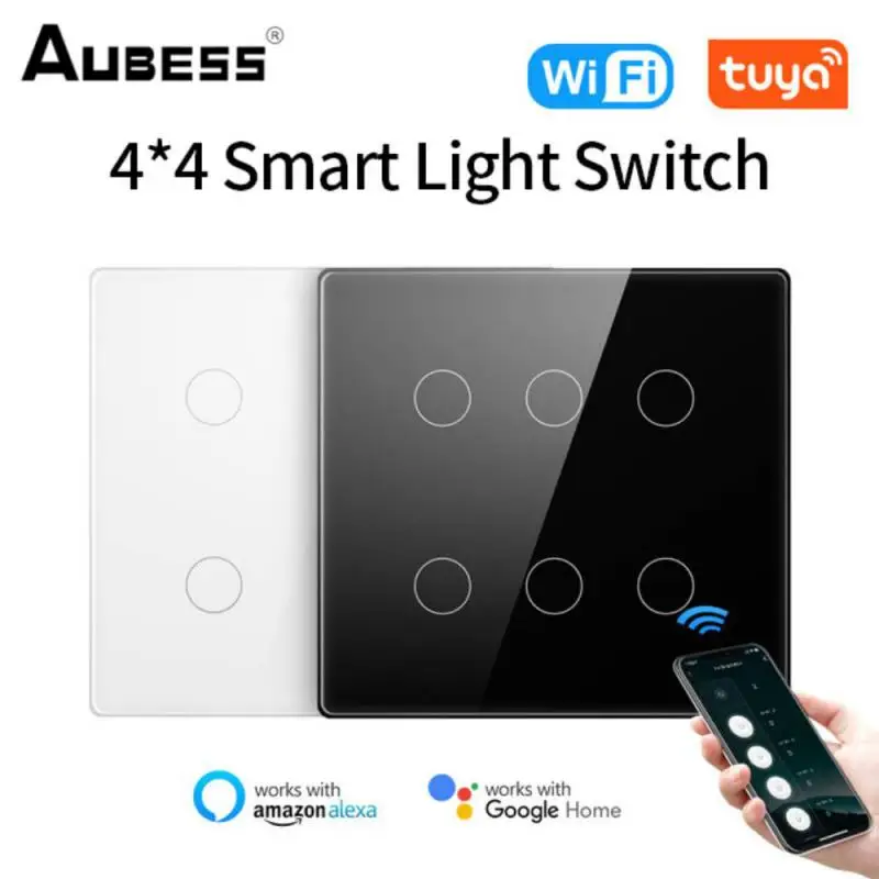 

Tuya WiFi Smart Light Switch 4/6 Gang Brazil Wireless Wall Touch Switches Smart Home Support Alexa Google Home Voice Control