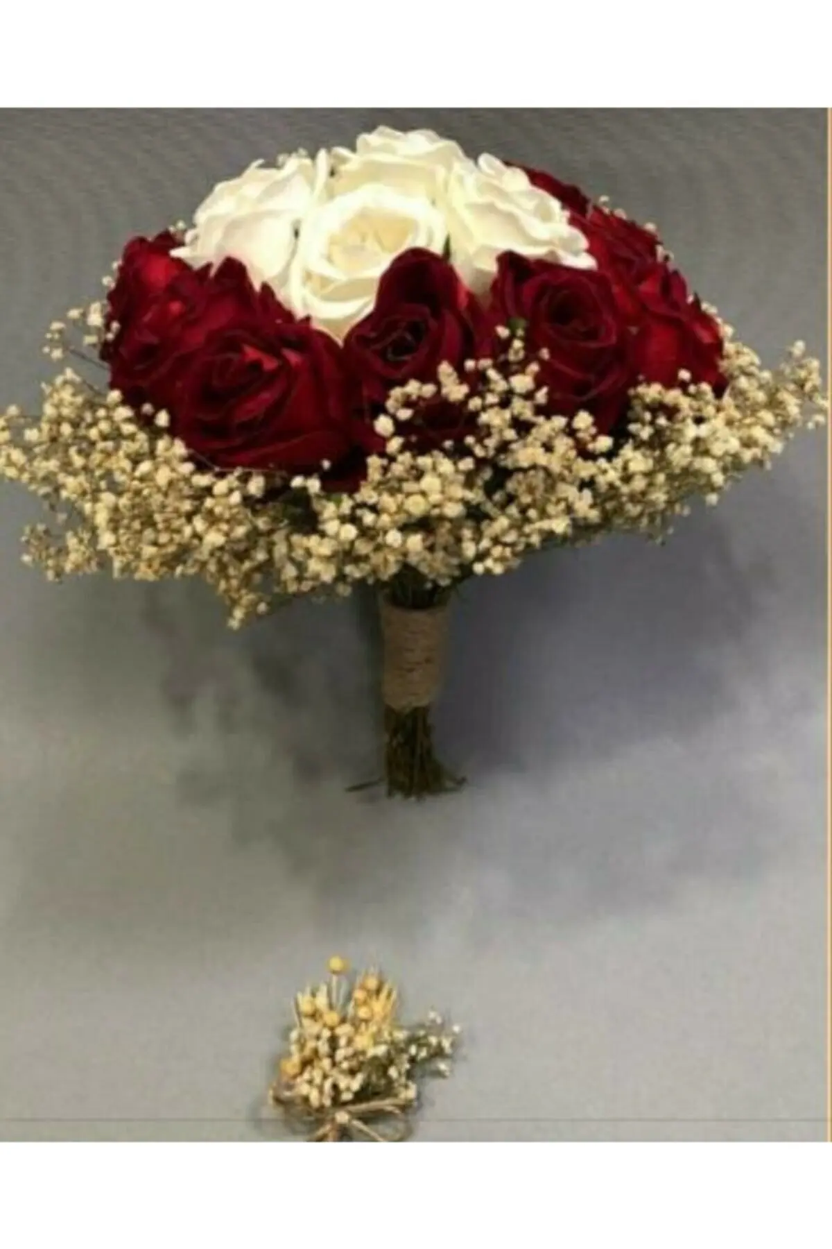 

Bridal Bouquet. Burgundy And White Velvet With Rose And Cipso Bride Hand Flower And Groom Collar Bridesmaid Throw Bouquet 2022 Marriage