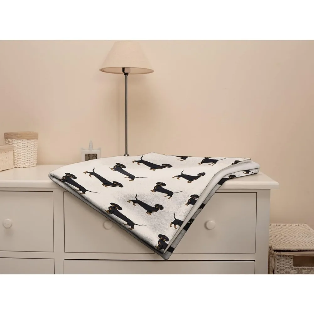 Одеяло с флисовой подкладкой для собаки таксы