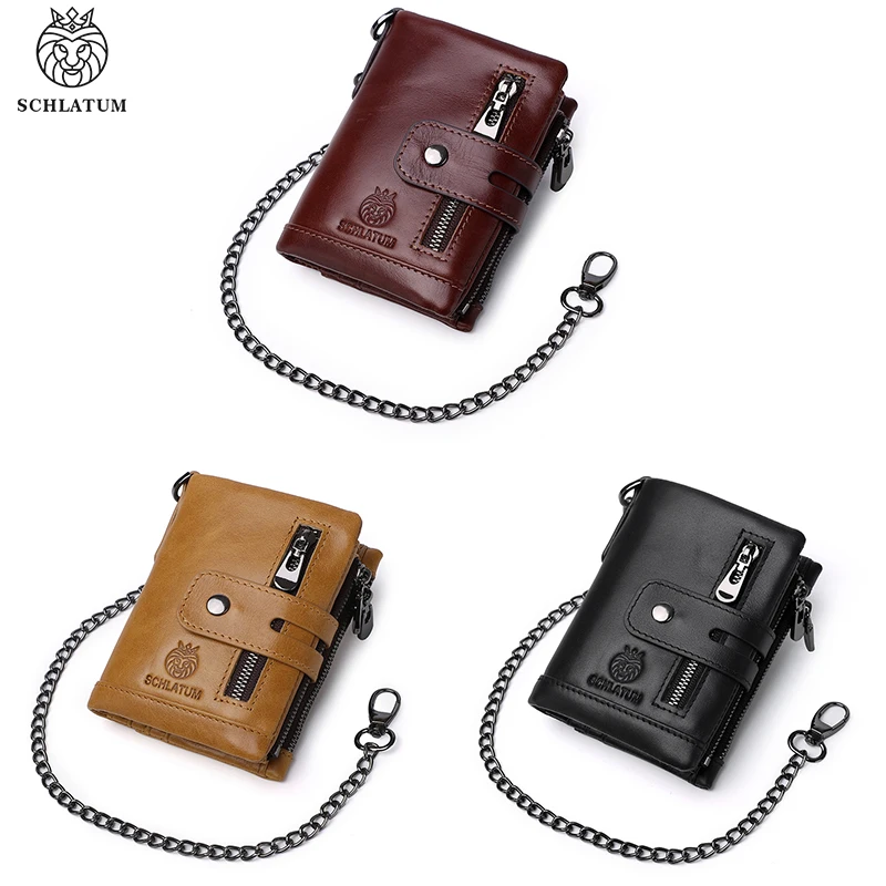 Кошелек мужской кожаный на молнии с RFID-защитой |