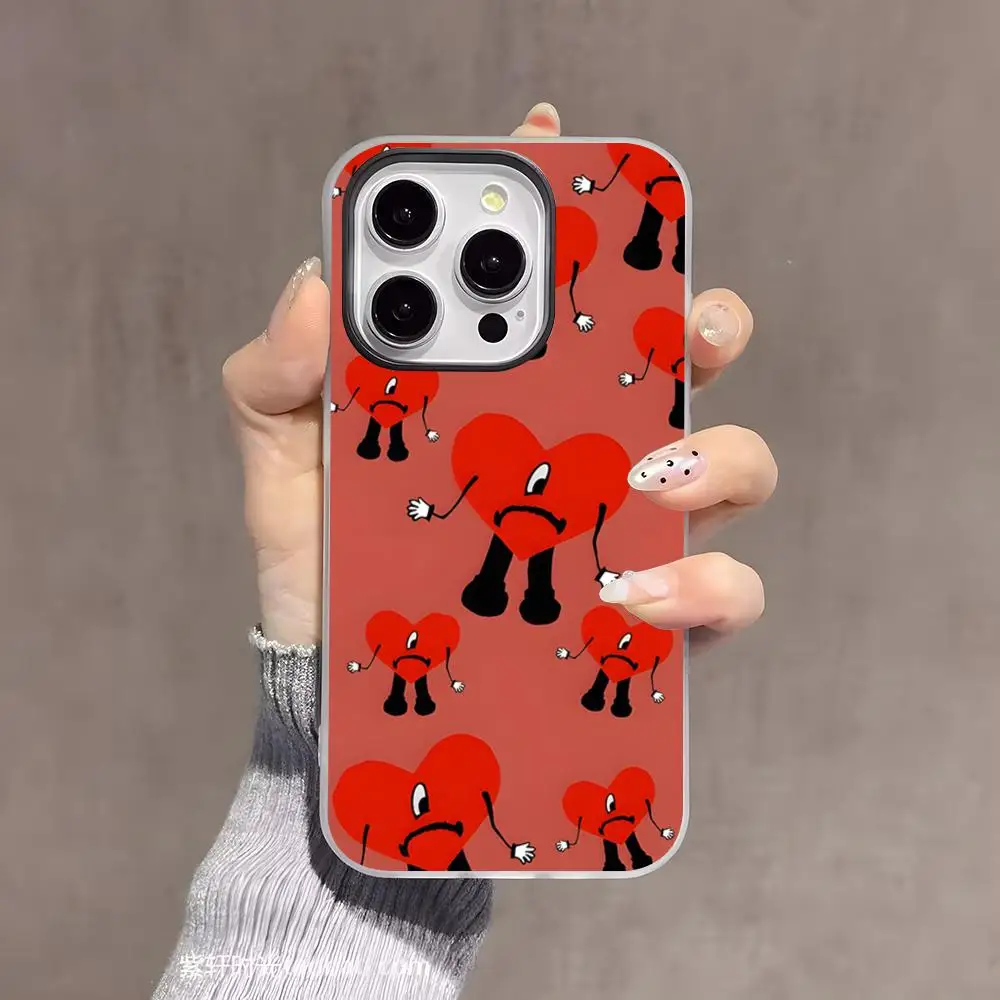 Фото Чехол для телефона B-Bad Bunny M-Maluma, матовый, цвета леденца, для iPhone 11 12 13 14 15 16 17 Air E Pro Max Plus, черный чехол №3