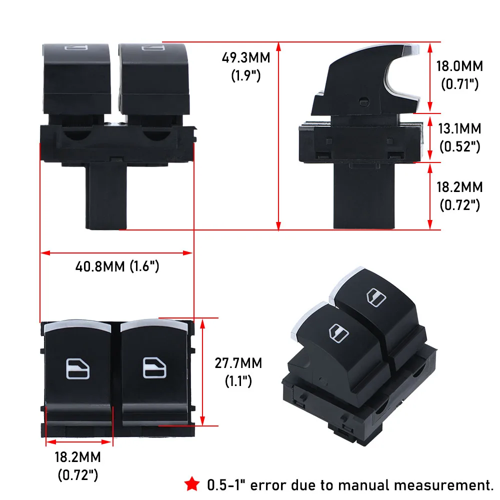 Кнопка включения управления окном для VW Eos Golf MK5 MK6 GTI 2-дверный Scirocco Tiguan Polo 5K 3959857 /5К