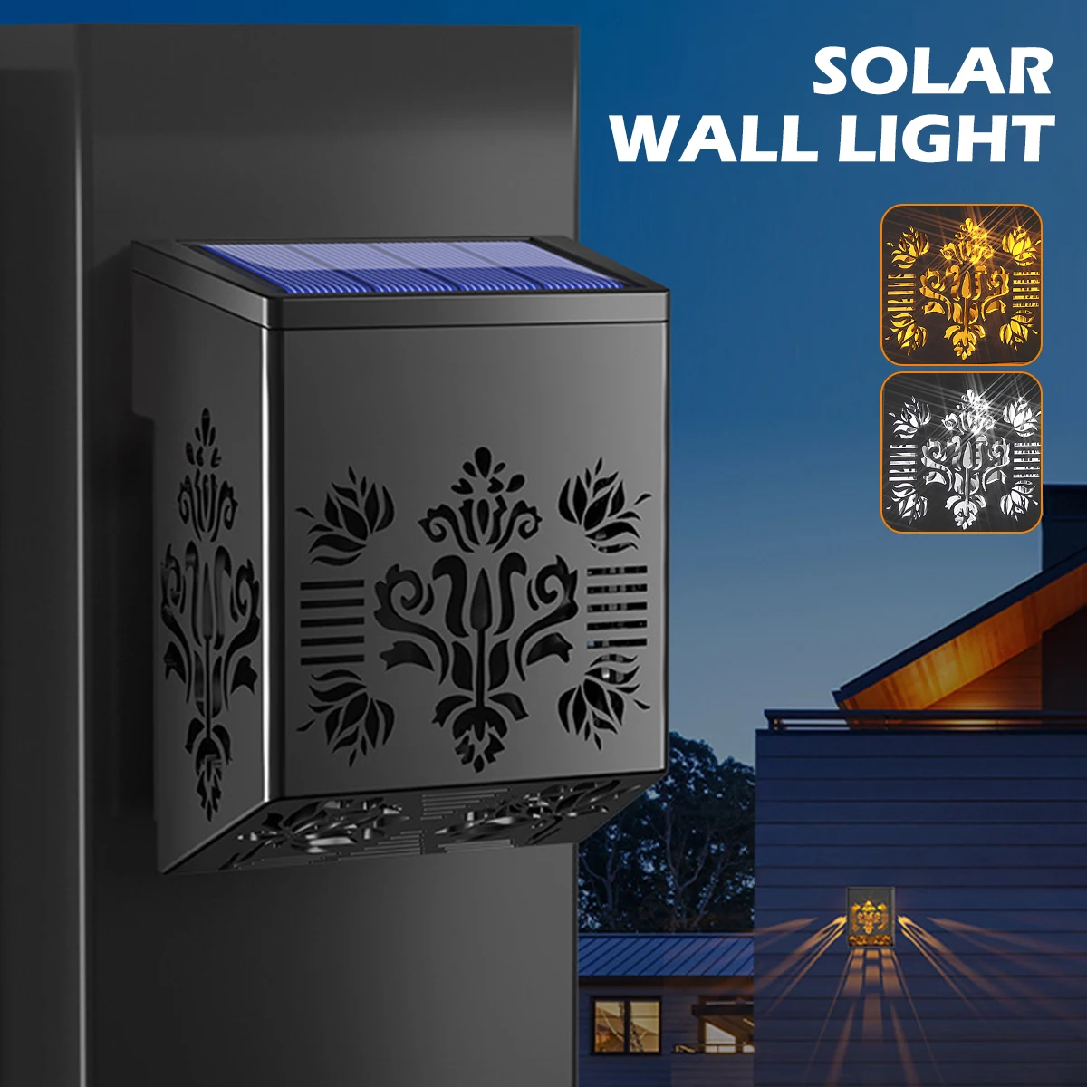 

Retro Solar Wall Light Outdoor LED Solar Fence Light Auto ON/OFF Solar Lamp IP65 Waterproof Wall Light for Stairs Yard Garden