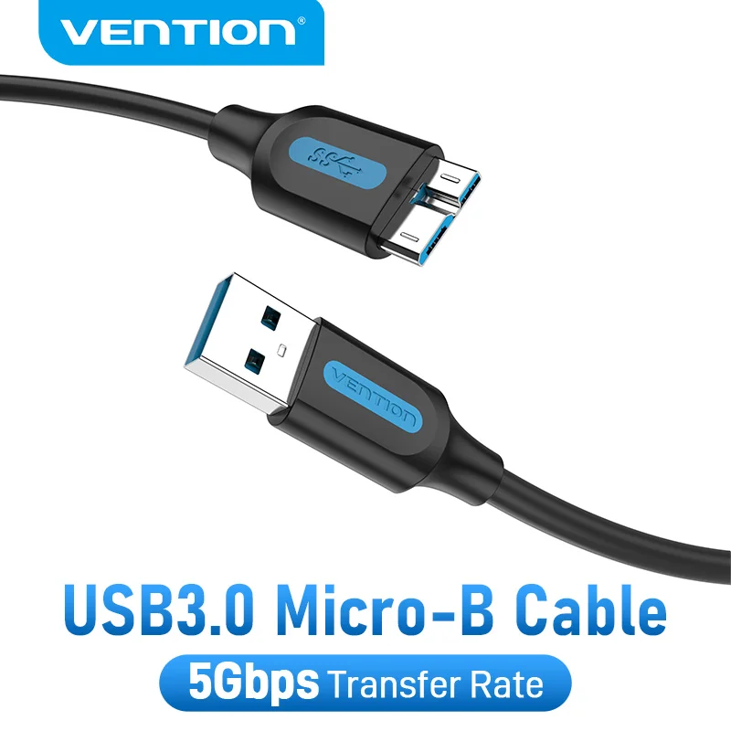Vention Micro B Кабель USB 3,0 3A к USB A кабель передачи данных быстрое зарядное устройство Шнур для жесткого диска Samsung Micro B USB 3,0 кабель