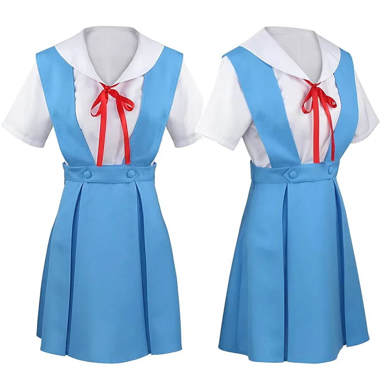 

New Anime EVA Cosplay School Uniform Costume Dress Uniform Asuka Langley Soryu Tokyo Ayanami Rei Costume Halloween Props Gift