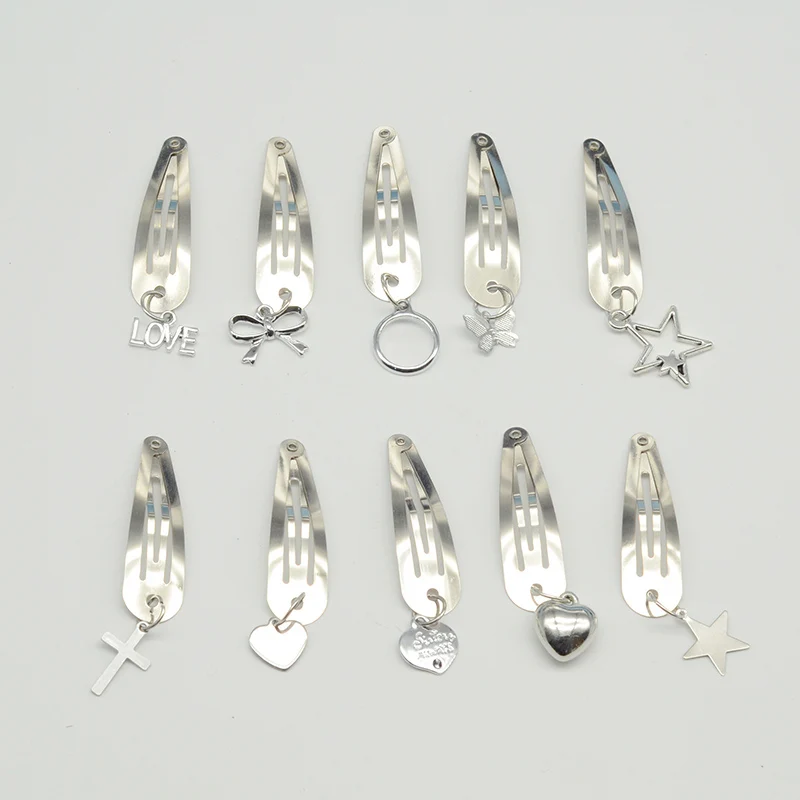 

20 шт., серебряные металлические зажимы для волос