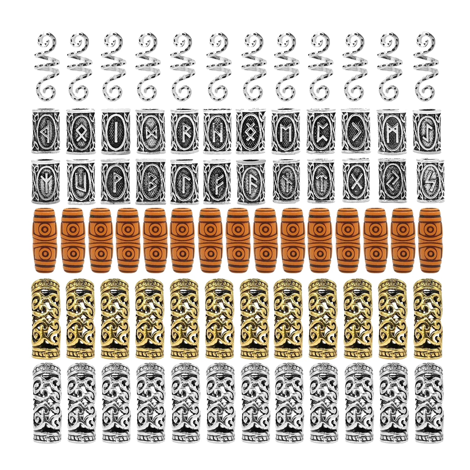 

75pcs Beard Beads Hair Beads Dreadlocks Beads for Hair
