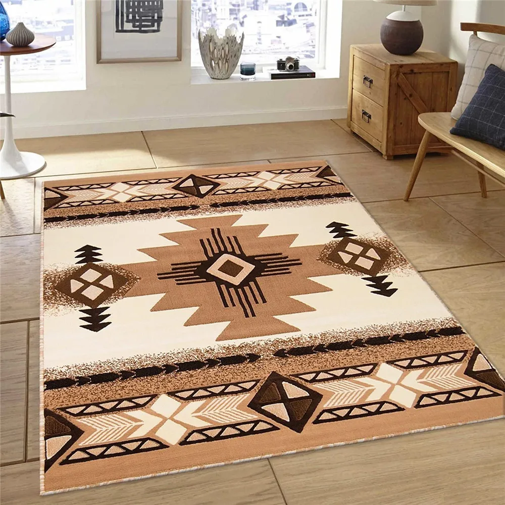 

CLOOCL Fashion Flannel Carpet American Ethnic Tribal Style 3D Printed Carpets for Living Room Indoor Hallway Floor Mat Bath Rugs