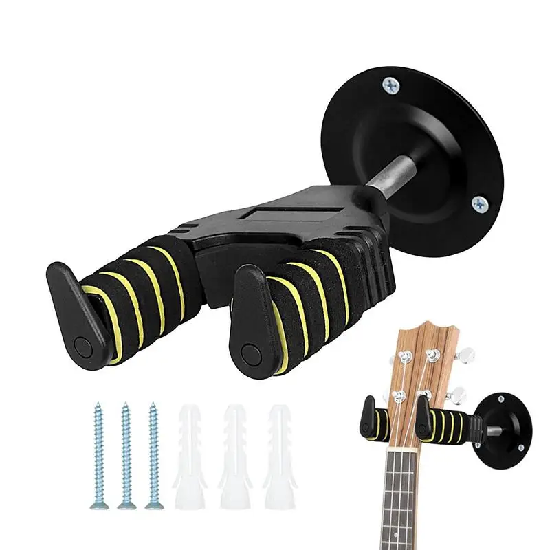 

Guitar Wall Hangers Shock Absorbing Auto Lock Detachable Rack With Screws Portable Ukulele Wall Mounts With 40 Lbs Load Guitar