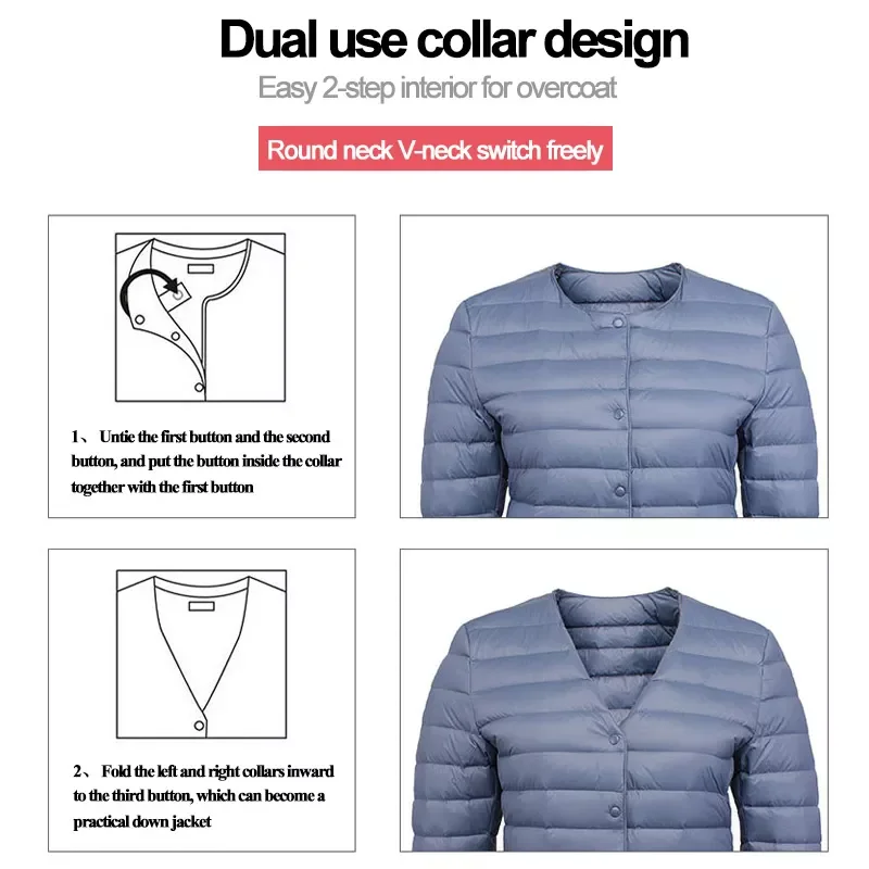 Padded Jackets Women's Jackets Spring 2021 Collarless Ultralight Quilted Coat for Women Warm Winter Down Coats Light