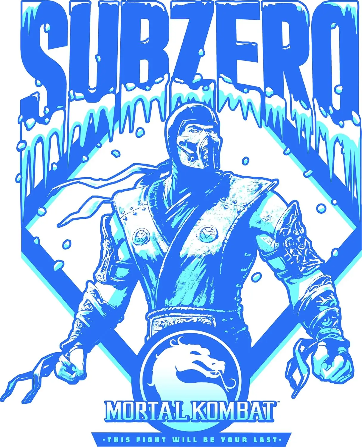 Mortal Kombat SUB Zero Мужская и женская футболка с коротким рукавом (черная)