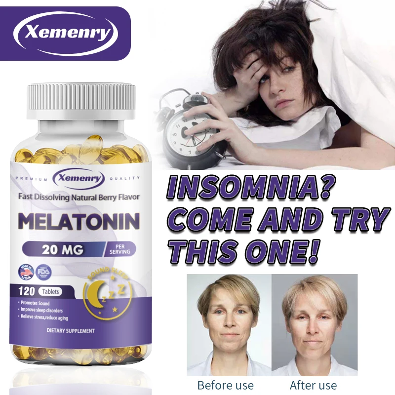 

Melatonin Softgels To Help You Fall Asleep Faster, Stay Asleep Longer, and Boost Your Immune System, Non-GMO