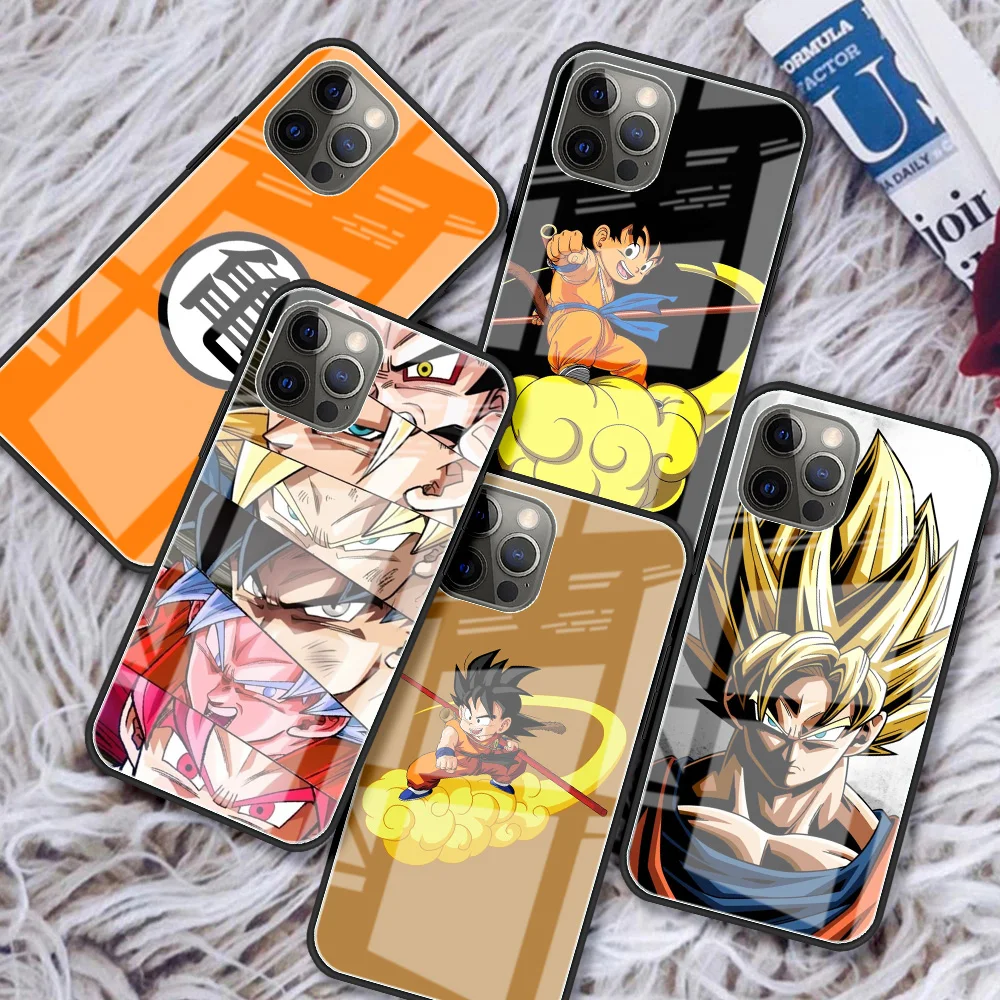 Стеклянный чехол для Apple iPhone 13 Pro Max 11 12 Mini XR SE 2020 7 8 Plus X XS 6 6S Модный телефона Goku Dragon