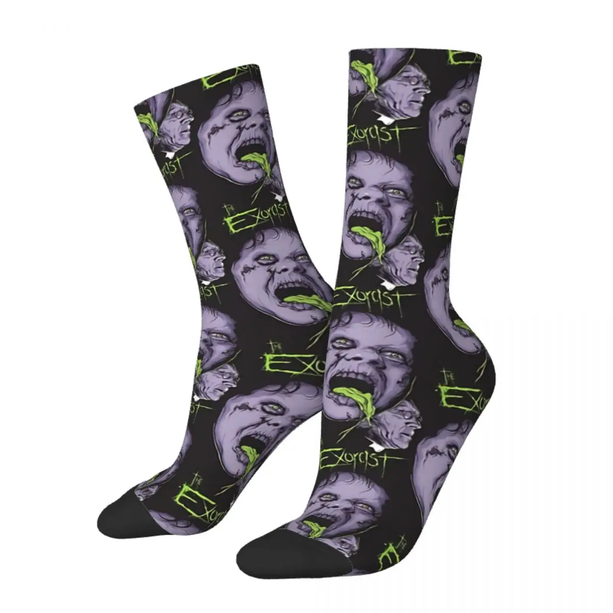 Hip Hop Vintage Possessed Crazy Men's Socks Horror Movies Unisex Harajuku Seamless Printed Funny Happy Crew Sock Boys Gift