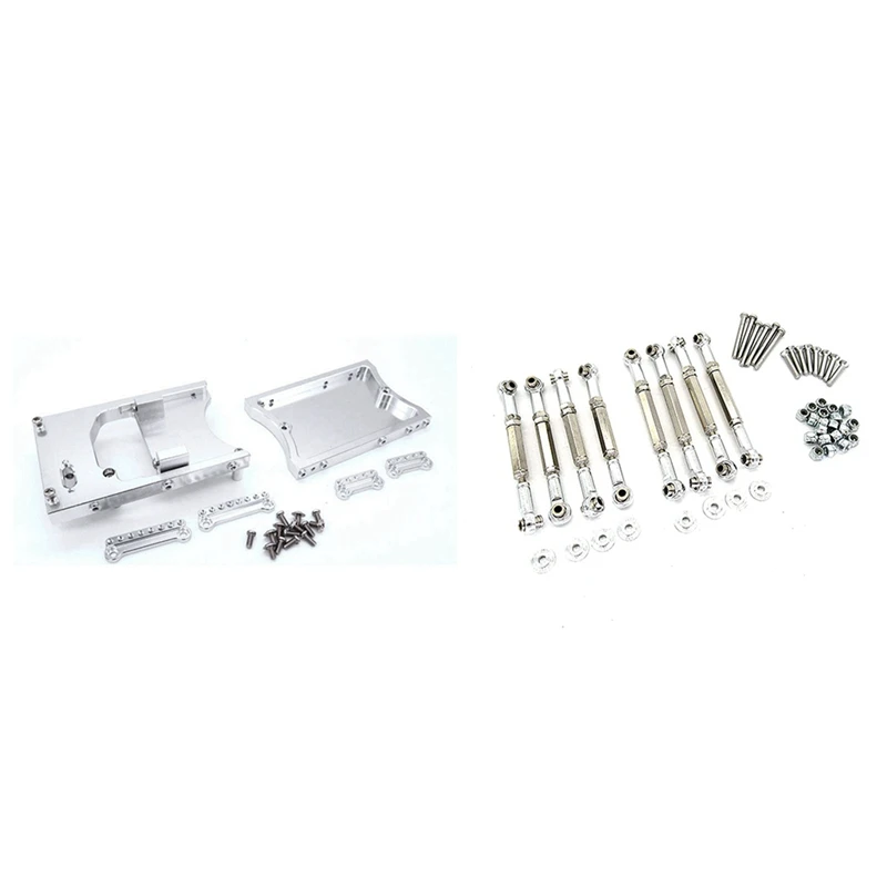 

Metal Steering Servo Fixed Mount Bracket Beam Silver With Metal Chassis Pull Rods Link Suspension Tie Rod Silver