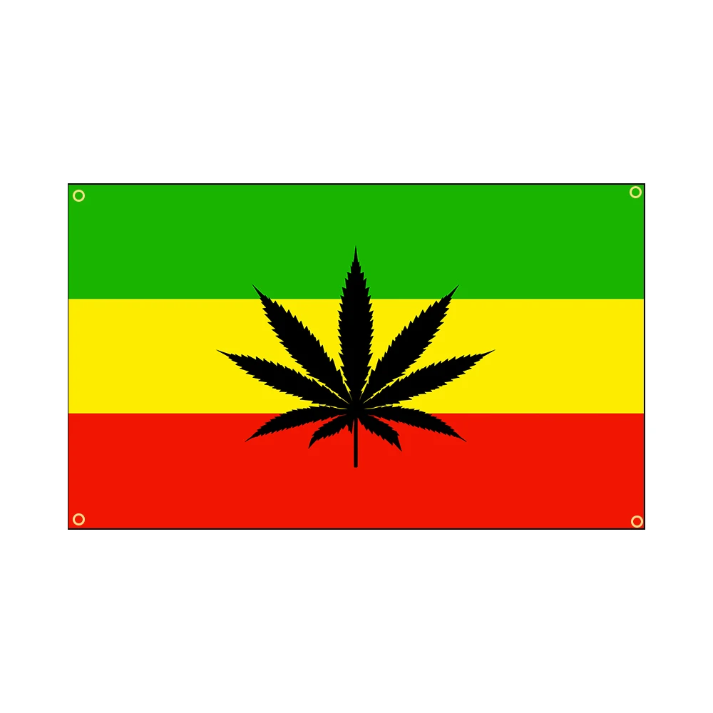 

3x5Fts Leaf Colorful Flag Banner Jamaica Rasta Reggae Music Rock Band Weed Flag