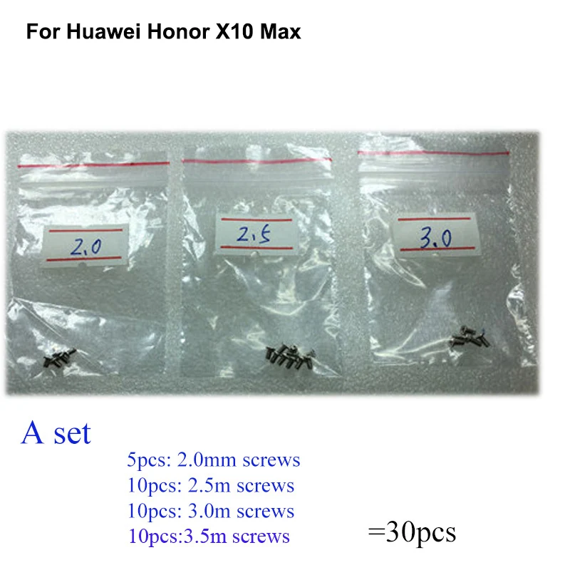 

Набор серебряных винтов для Huawei Honor X10 Max, запасные части для материнской платы, 30 шт.