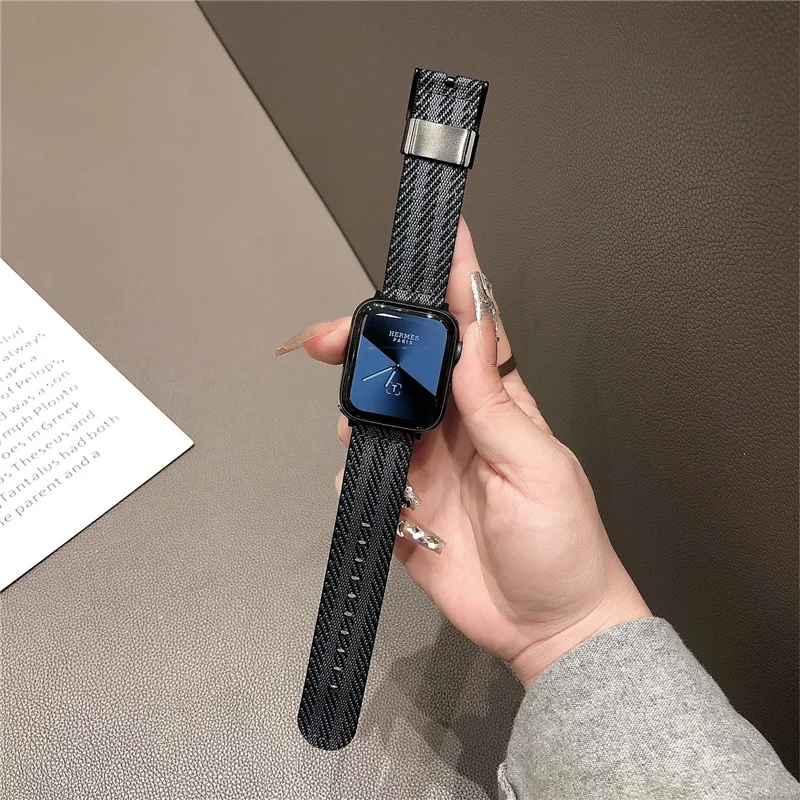 Ремешок нейлоновый для Apple Watch 7 band браслет смарт-часов iWatch Series 5 4 SE 6 44 мм 40 45 41 42 38 |