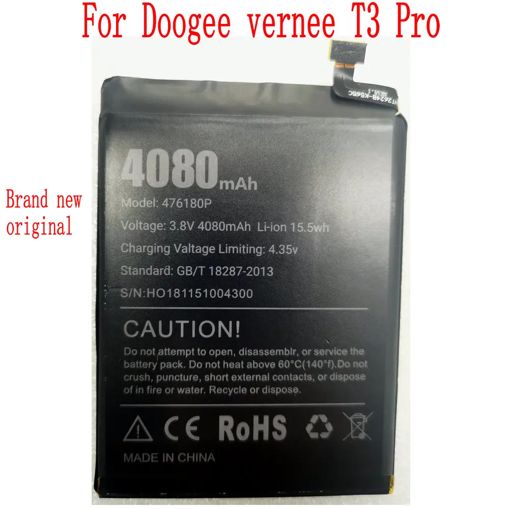 

3.8V Brand new original 4080mAh 476180P Battery For Doogee vernee T3 Pro Mobile Phone