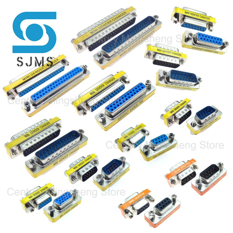 Мини-переходник DB9 9Pin DB15 DB25 DB37 переходник штырь-гнездо/гнездо-гнездо RS232