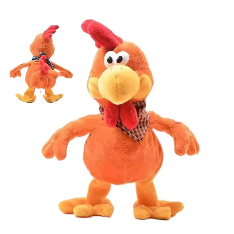 

Talking Chicken Educational Toy Electronic Plush Dancing Chicken Toy Interactive Plush Rooster Singing Waving Soft Fun Rooster