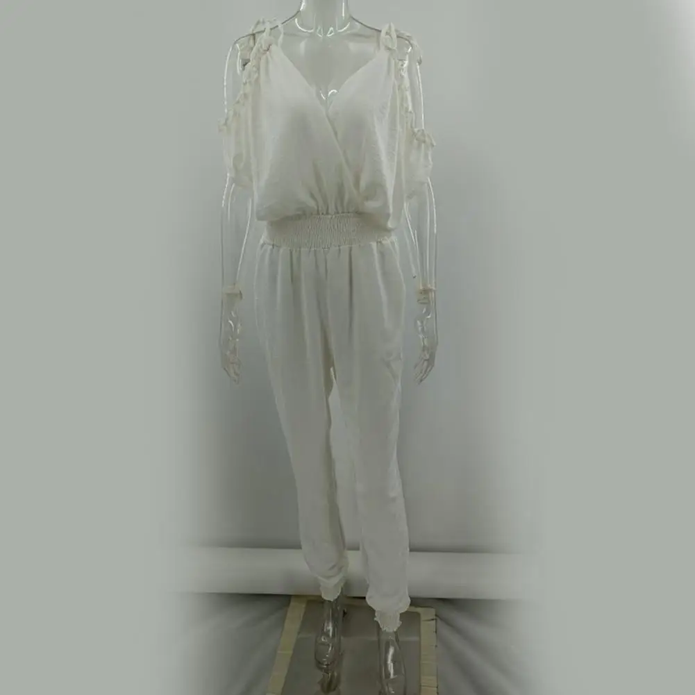 

Summer Jumpsuit Trendy Short Sleeves Ankle Length Lady Jumpsuit Soft Batwing Sleeves Women Jumpsuit