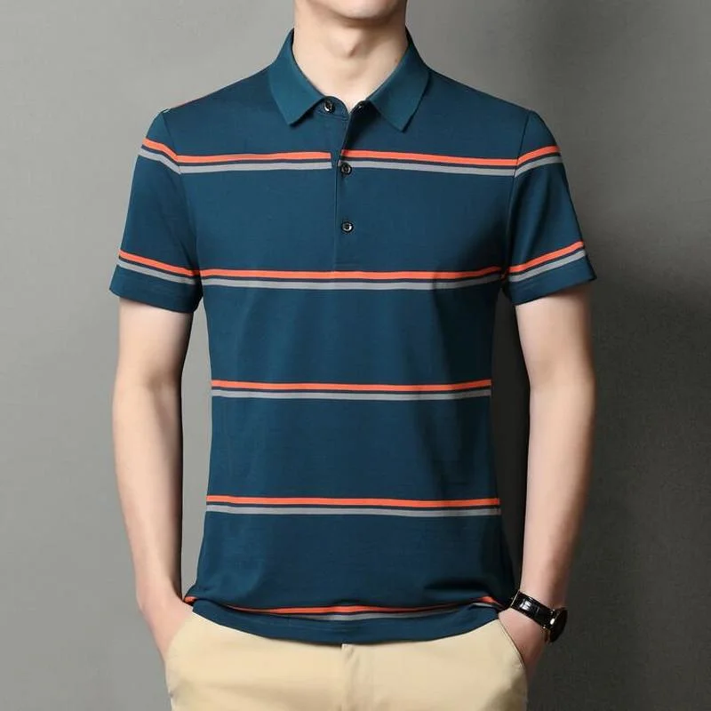 

2022 Summer Striped T-shirts for Men's Short Sleeve Crew Neck Tops Tees Streetwear Casual Slim T Shirts Breathable Male Clothing