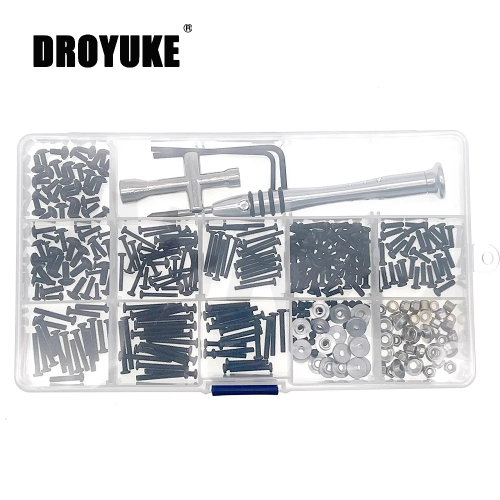 

Droyuke Car Screws Parts M2 M2.5 M3 Screw Fastener Cross Sleeve Hex Wrench Gasket Kit for MN D90 D91 MN99S WPL C14 C24 B24 B36