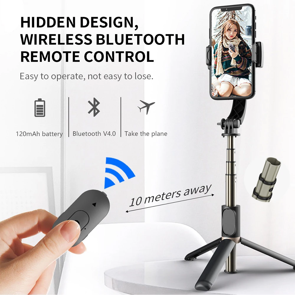 

Ручной гиростабилизатор для смартфона, Bluetooth Ручной Стабилизатор со штативом, селфи-палка, складной гиростабилизатор для смартфона Xiaomi, iPhone