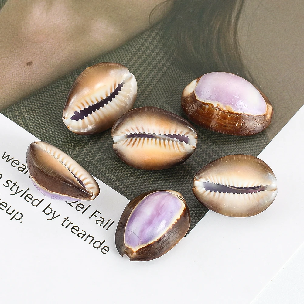 

2PC Natural Purple Light Treasure Conch Pendant Charm for Jewelry Making DIY Necklace Bracelet Accessories Landscape Decorations