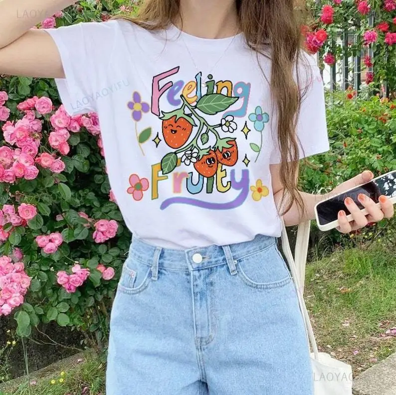 Футболка унисекс хлопковая с принтом ярко-фруктовая