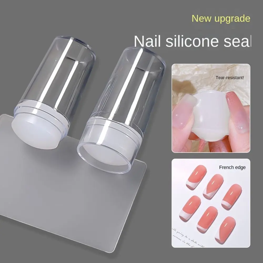 

Professional Nail Art Silicone Printer with Scraper Transparent Nail Art Stamper Nail Art Design Nails Accessories