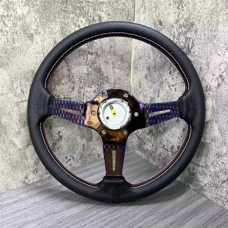 TIYPEOR черный универсальный автомобильный руль из микрофибры 350 мм