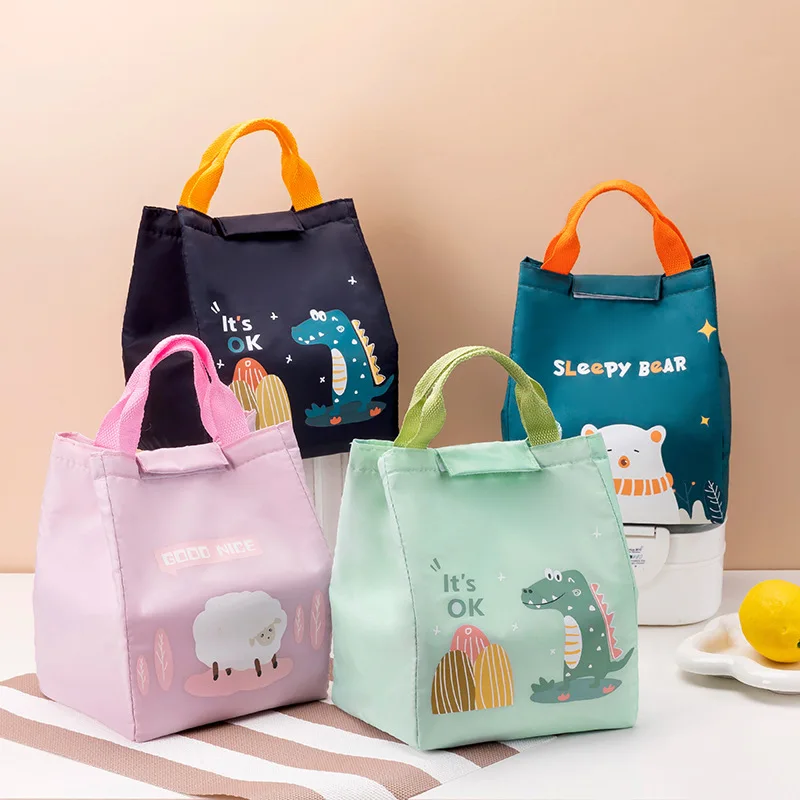 

Children's Lunch Student Bento Bag Aluminum Foil Insulated Office Lunch Box Reusable Make Dining Bag for Girls with Waterproof
