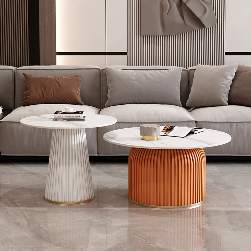 

Aesthetic Clear Side Table Metal Nordic Round Minimalist Small Mobile Coffee Table Living Room Hotel Mesita Auxiliar Furniture