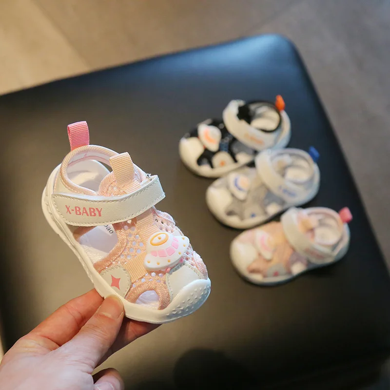 

New Arrival Cartoon Baby Shoes for 0-3 Years Old Infants Spring Autumn First Walker Breathable Air Mesh Soft Sole Sandals