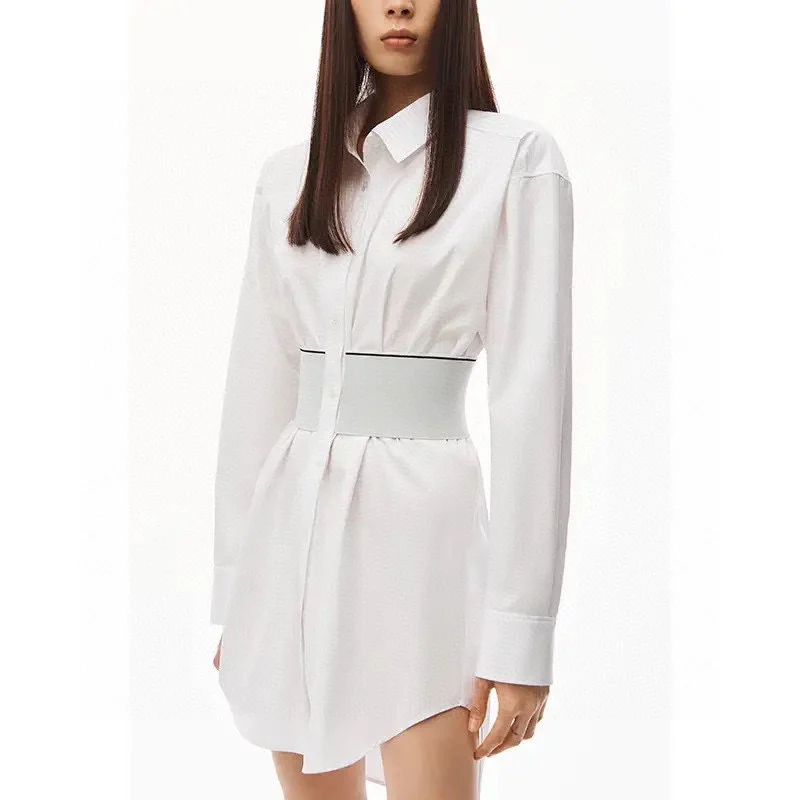 142850  Fashion Classic Trendy Luxury Designer cloth  of  Popular Small Letter Belt Women's Shirt Skirt