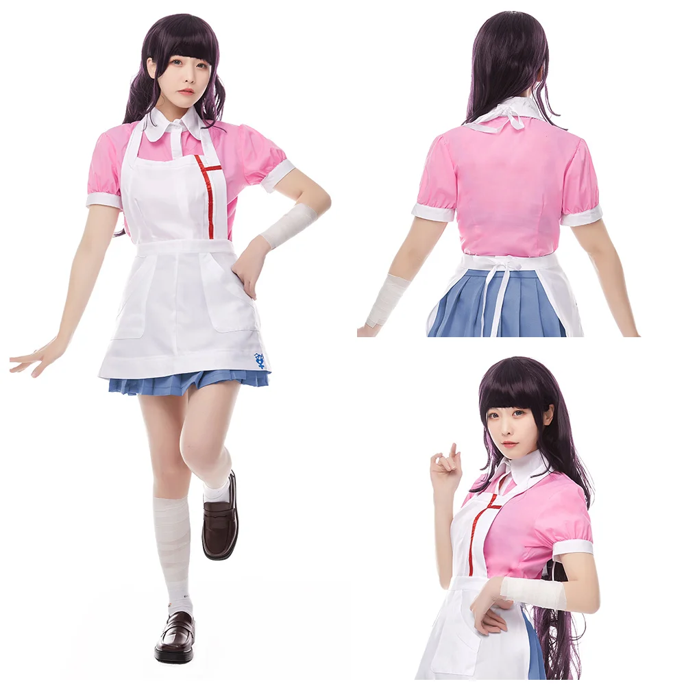 

Супер Danganronpa 2 косплэй Mikan Tsumiki карнавальный костюм платье-передник для девушек, женская униформа костюмы для Хэллоуина